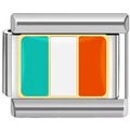 9mm modulares Edelstahl-Armbandglied im italienischen Stil mit Irland-Flaggen-Design - Italien (1190)