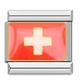 9mm Edelstahl-Armbandglied für italienische Charm-Armbänder mit Schweizer Flagge - Schweiz (1191)