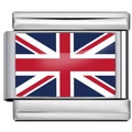Klassisches 9mm Edelstahl Armbandglied mit britischer Union Jack Flagge im Emaille-Stil - Großbritannien (0072)