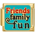 Maglia per bracciale italiano in oro con design smaltato Friends Family Fun chic - FUN Oro Completo (2422)