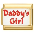 Goldenes italienisches Modul-Armbandelement mit Daddy's Girl Schriftzug auf Weiß - DADDY'S GIRL Gold Design (3425)