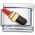 Connettore per bracciale tipo italiano con ciondolo a rossetto in acciaio inossidabile - Rossetto da Donna