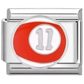 Gros plan du maillon de bracelet en acier avec design de boule de billard n°11 - US 11