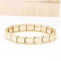 Gold modular Italian charm bracelet in stainless steel with embossed letter D design - Letter D
