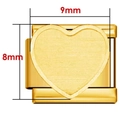 Maglia componibile a cuore da 9mm in acciaio inossidabile dorato per bracciale italiano - Modulo Foto Cuore Grande Oro (4024)