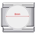 Maglia per bracciale modulare italiano in acciaio inox con base rotonda da 8mm per foto - Modulo Foto Tondo Argento (4027)