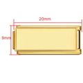 Charm modulare italiano in acciaio inossidabile dorato 20mm x 9mm per bracciale personalizzato - Modulo Foto Doppia Maglia Oro (4033)