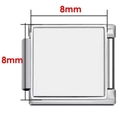 Vista dettagliata di un modulo per bracciale italiano quadrato in acciaio inox 8mm x 8mm - Modulo Foto Quadrato Argento (4028)