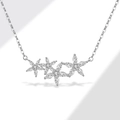 Elegant S925 sterling silver necklace with marquise zircon flower pendant in silver finish - 925 Silver / Platinum