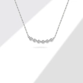 Elegante S925 zilveren ketting met een lachende rij van zes schitterende zirkonia stenen - 925 zilver / Platina