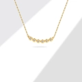 Minimalistische S925 zilveren ketting met gouden afwerking en glanzende zirkoon hanger - 925 zilver / 18K Goud