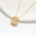 Macro shot of 925 silver golden puffy letter S pendant with iced out pavé zircon stones - 925 Silver / Gold (Initial Z)