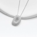 Sparkling S925 silver bubble pendant necklace with iced out zircon letter D charm - 925 Silver / Platinum (Letter D)