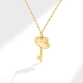 Elegante S925 sterling zilveren vergulde sleutelketting met getextureerde hart hanger - 925 zilver / 18K Goud