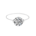 Minimalistischer S925 Sterlingsilber Moissanit Ring mit großem runden Brillantschliff - US Größe 7# / 6mm Moissanit Stil