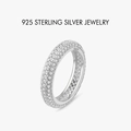 Luxurious S925 sterling silver eternity band ring with sparkling cubic zirconia stones - Platinum (White Zircon)