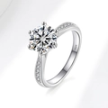 Elegant S925 sterling silver ring featuring a 1-carat moissanite with side stones - US Size 5 / Large Moissanite