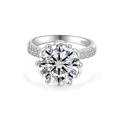 Eleganter Ring aus S925 Sterlingsilber mit 1-Karat-Moissanit und Blütenblattkrallen - US Größe 5 / Moissanit (Stil D)