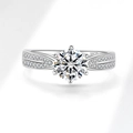 Elegant 2-carat moissanite ring in S925 sterling silver with a six-prong setting - US Size 5 / 6.5mm Zirconia