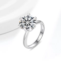 Klassieke S925 zilveren ring met briljante 1 karaat moissaniet in een elegante zes-klauw zetting - US Maat 7 / 11mm Zirkonia