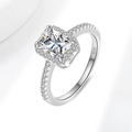 Classic S925 sterling silver emerald cut moissanite engagement ring for women - US Size 5 / Radiant Cut Moissanite