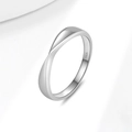 Polished S925 sterling silver ring featuring a minimalist Mobius twist design - US Size 7 / Men's Ring (PNJ129)
