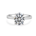 Minimalist S925 sterling silver ring with oval moissanite in classic four-prong setting - 3 Carat Moissanite / US Size 5
