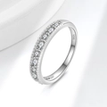 Elegant S925 sterling silver ring with nine sparkling crystals and silver finish - US Size 5 / Platinum
