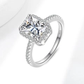 S925 sterling silver ring featuring a radiant cut rectangular moissanite stone - US Size 5 / 2ct Radiant Cut Moissanite