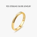 Minimalistischer Ring aus S925 Sterlingsilber mit hochglanzpoliertem Gold-Finish - US Größe 5