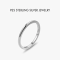 Minimalistischer Stapelring aus S925 Sterlingsilber mit polierter Oberfläche und S925-Stempel - US Größe 5