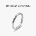 S925 Sterlingsilber Minimalistischer stapelbarer Ring mit polierter Spiegeloberfläche - US Größe 5