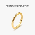 Minimalistischer goldener Ring aus 925er Sterlingsilber mit poliertem schmalem Band - US Größe 5 / 18K Goldfarbe Schlichte Band (PNJ026)