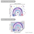 Rainbow and floral static window clings set with detailed product dimensions and size guides - 30x40cm