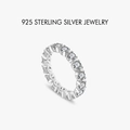 Elegant S925 sterling silver eternity ring with 5A cubic zirconia stones for women - US Size 5 / Platinum (White Zircon) PNJ091
