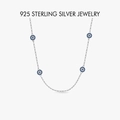 925 sterling silver evil eye necklace with turquoise and blue crystals set in silver - PXZ022 Platinum Color