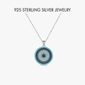 Collier en argent sterling 925 avec pendentif œil protecteur serti de zircons - PXZ023 Couleur Platine
