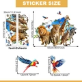 3D wall sticker set with safari animals lion and zebra in 93x78cm broken wall design - Wild Animal Theme (ATW16001)
