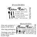 Size guide for self-adhesive kitchen rules wall stickers with 61x36cm finished dimensions - Kitchen Rules Slogan Style (MS2187-KQ) (30x60cm)