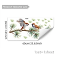 Detailansicht Wandaufkleber Vogel auf Kiefernzweig mit Maßen 30x60cm Anzeige - Sperling auf Kiefernzweig (M20093-NC) / 30*60cm