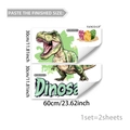 Cartoon Dinosaurier Wandtattoo Set mit bunten Eiern für Kinderzimmer Dekoration - Dinosaurier Stil (M21092) / 30x60cm