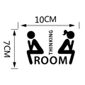 Schwarzer Thinking Room Badezimmer-Wandtattoo mit Mann und Frau Silhouetten 10x7cm - 7x10cm / Schwarz