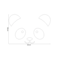 Tableau détaillé des tailles du sticker mural panda créatif mesurant 43cm par 30cm - 30x43cm
