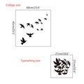 Detail view of peace dove wall sticker dimensions for collage and typesetting sizes - Flying Bird Silhouette Style / 27*27cm / Black
