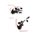 Detail showing typesetting and collage sizes for guitar theme wall sticker decoration - 50x30cm / Black