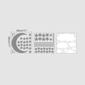 Three-piece set of moon star and cloud wall stickers with dimensions of 28cm x 28cm each - 28cmx28cmx3 Sheets / Silver