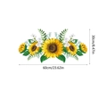 Wandtattoo mit Sonnenblumen und grünen Blättern, 60 cm x 30 cm, für die Innendekoration - Sonnenblumen-Stil (KM277)