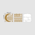 Three-piece set of gold stars, moon, and white cloud wall decals measuring 28x28cm each - 28cmx28cmx3 Sheets / Gold