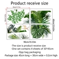 Dimensioni dettagliate degli adesivi murali con piante tropicali e motivi di cervo - Collezione Piante Tropicali e Cervo (ZW100)