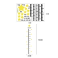 Star theme height measurement wall sticker for kids rooms showing scale and grow up text - 40cm*30cm